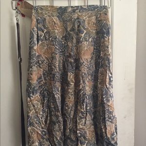 Blue/gold maxi skirt
